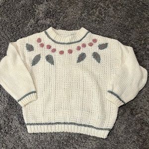 Vintage hand knit embroidered sweater